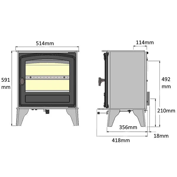 Herald 5 Eco, Double Door – Hunter Stoves - Camden Fires