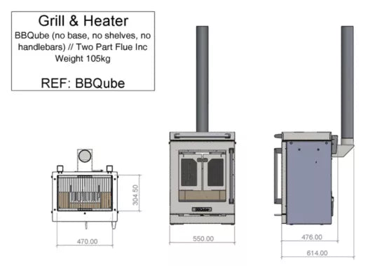 BBQube For Outdoor Kitchen (Grill & Heater) - Camden Fires