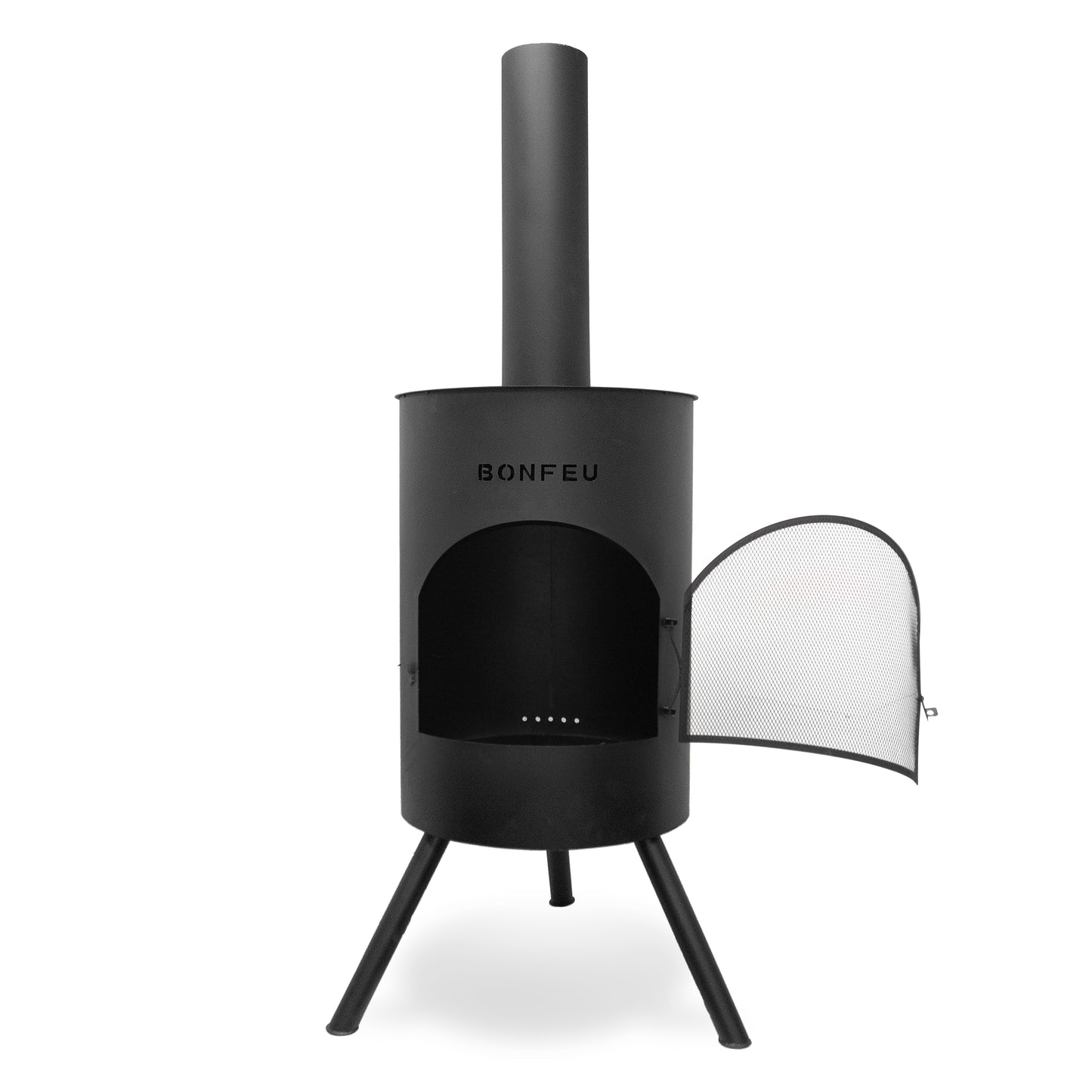BonFeu BonTon 60 black steel outdoor chiminea