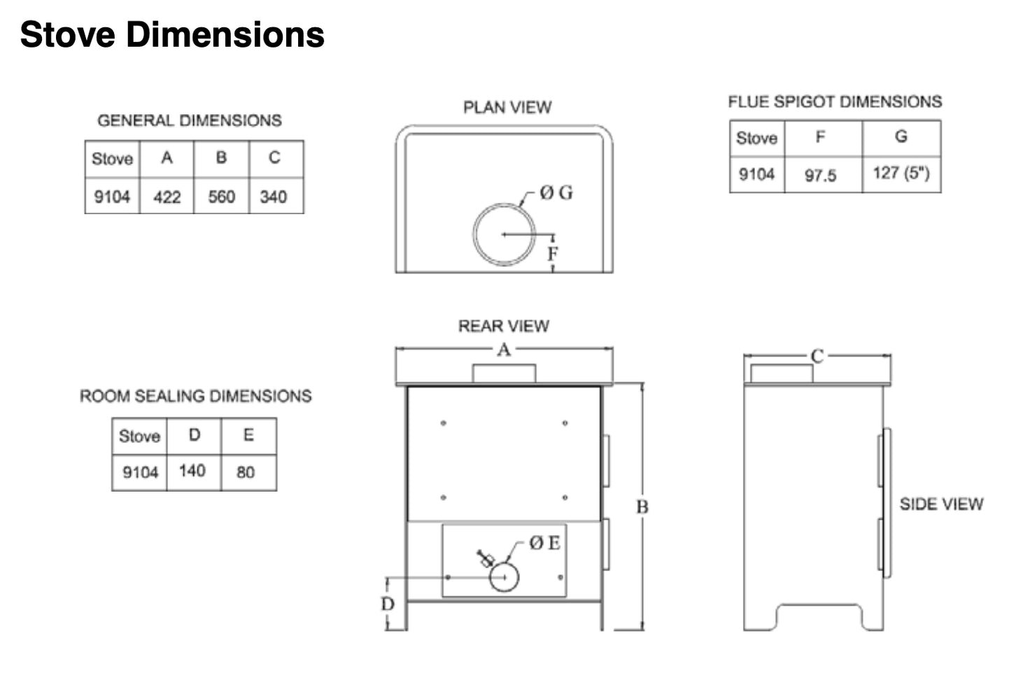Burley Debdale 9104-C Wood Burning Stove