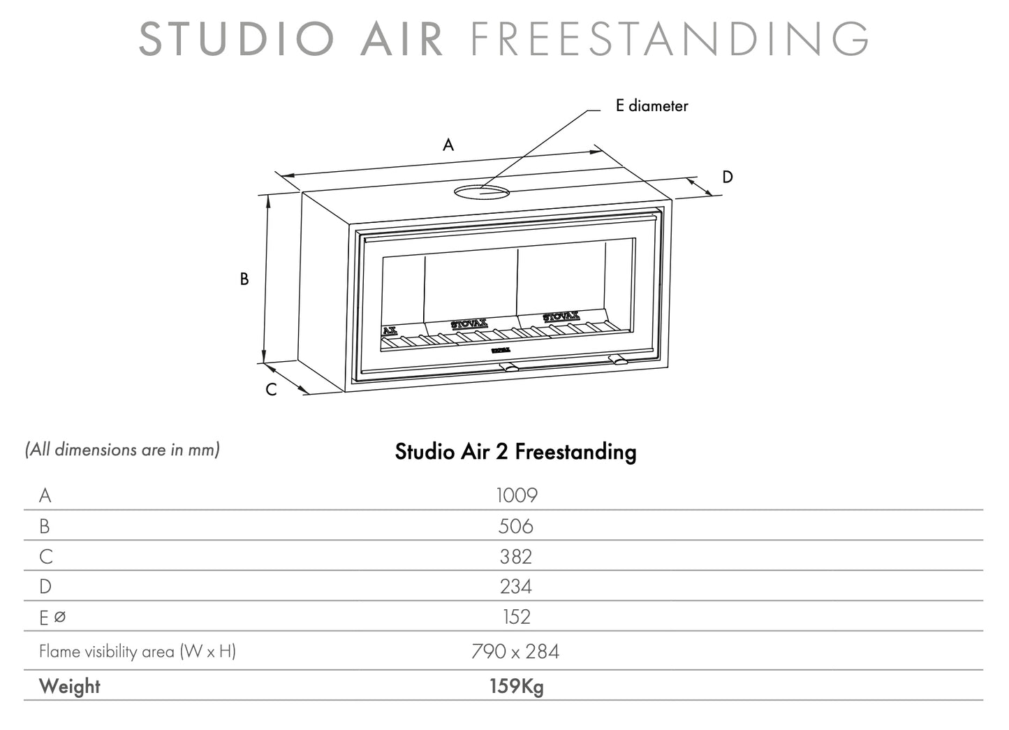 Studio Air 2 Freestanding Wood Burning Fire