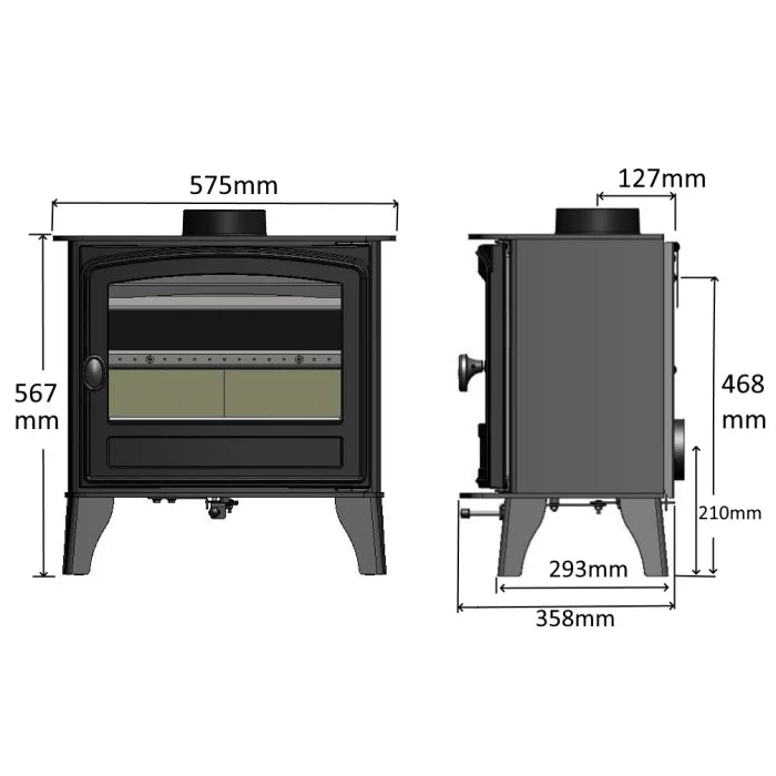 Herald 5 Slimline Eco, Single Door – Hunter Stoves - Camden Fires