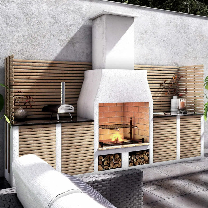 The Kingham Outdoor Fireplace Kitchen Package
