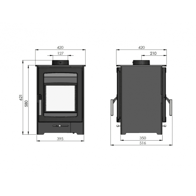 Aspect 4 Eco Double Sided Wood Burner β Hunter Stoves - Camden Fires