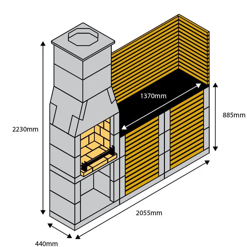 The Hale Outdoor Fireplace Kitchen Package - Camden Fires