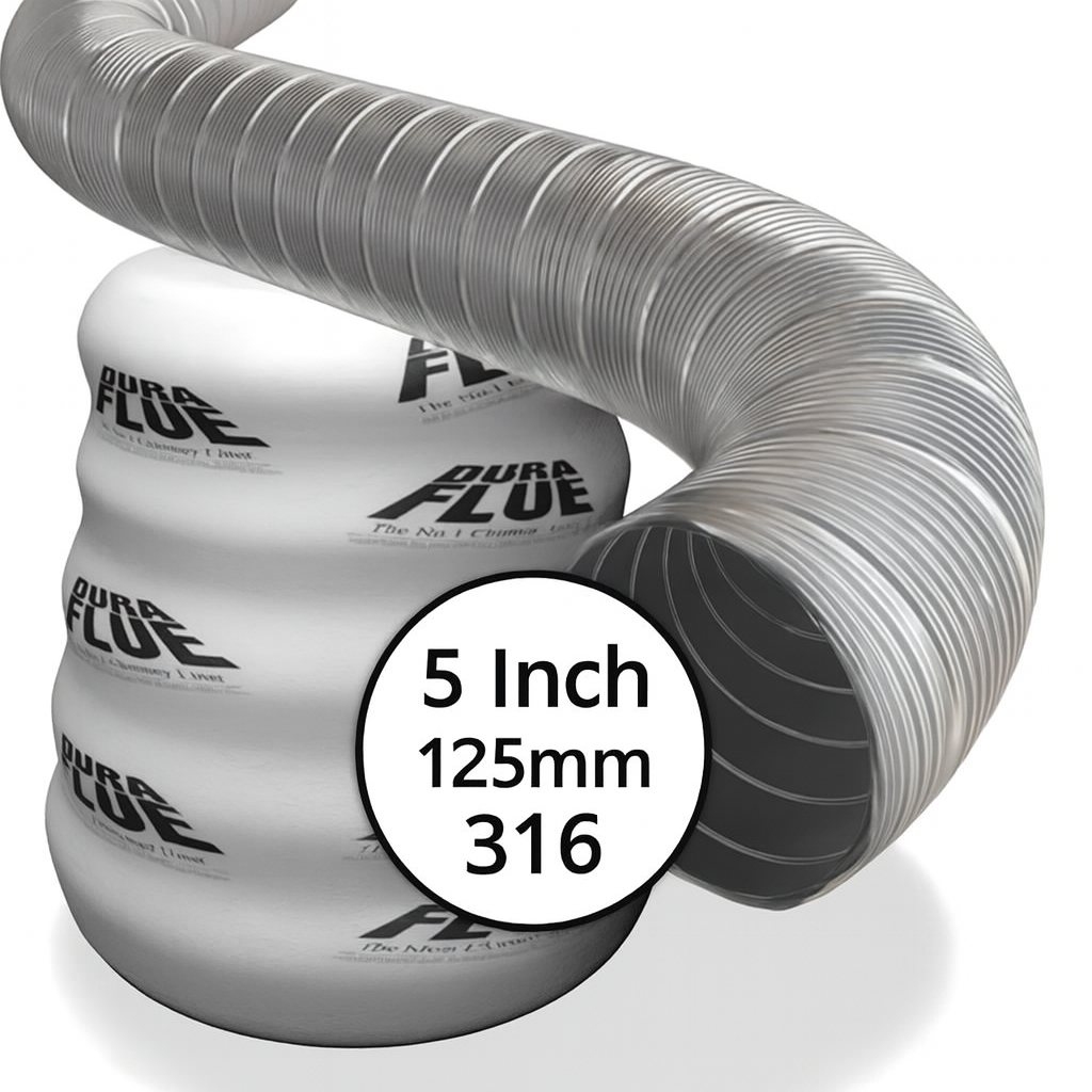 12 Metres – 125mm – 316 Grade Flue Liner