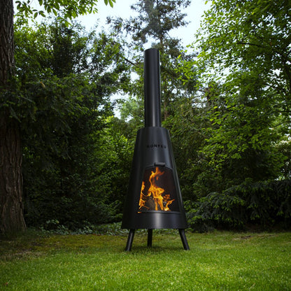 BonFeu BonPyra black steel outdoor fireplace patio heating