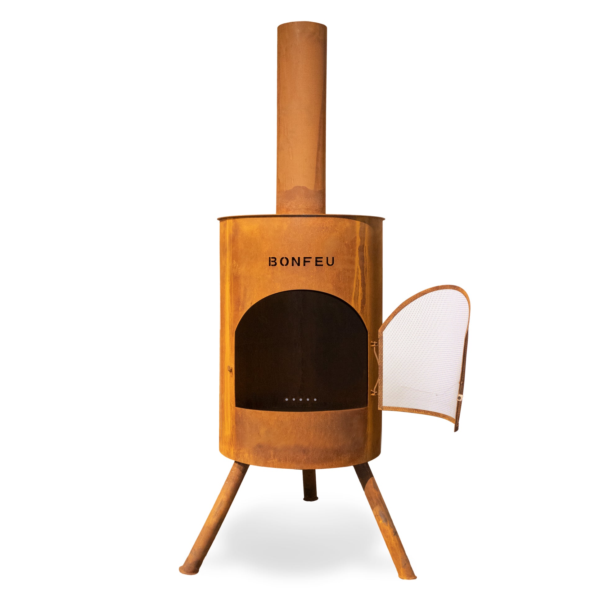 BonFeu BonTon corten outdoor fireplace patio heating