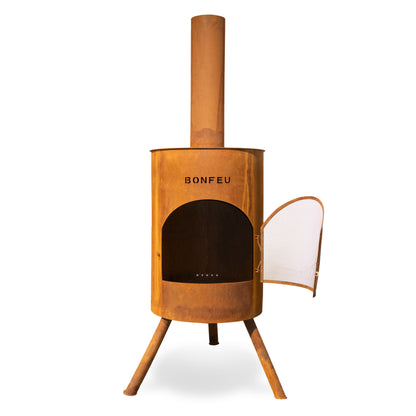 BonFeu BonTon corten outdoor fireplace patio heating