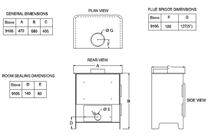 Burley Hollywell 9105-C Wood Burning Stove