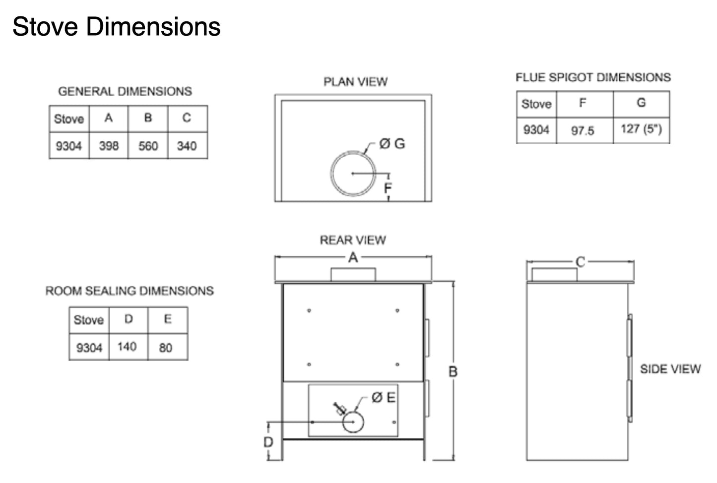 Burley Launde 9304-C Wood Burning Stove