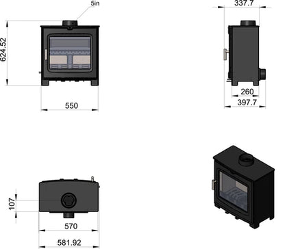 Woodford Chadwick 8 Wood Burning / Multi Fuel Stove