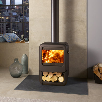 Dovre Rock 350 Wood Burning Stove with Wood Box