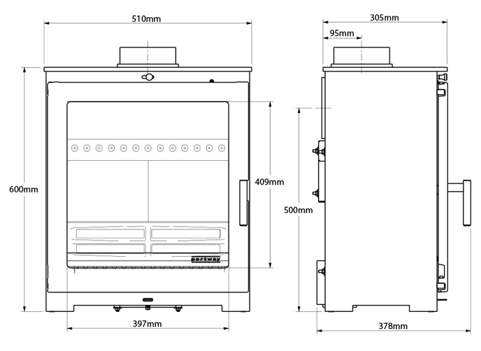 Portway Arundel XL DEFRA Approved Wood Burning / Multifuel Ecodesign Stove