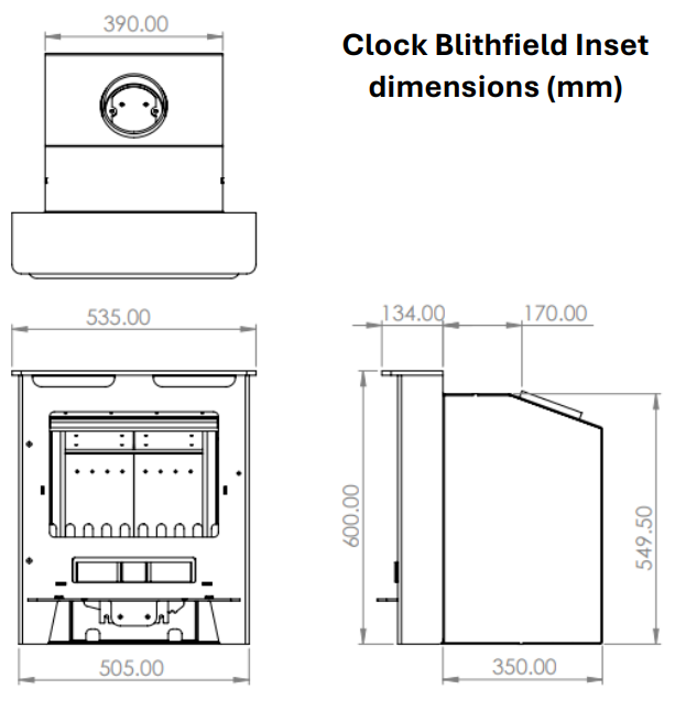 Clock Blithfield Inset Multifuel