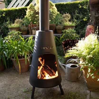 BonFeu BonPyra outdoor fireplace wood burning pyramid chiminea