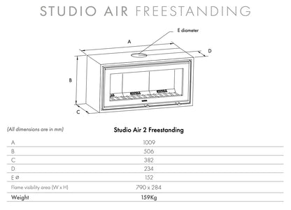 Studio Air 2 Freestanding Wood Burning Fire