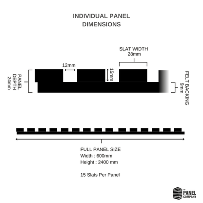 STRIVO Premium White Acoustic Slat Wall Panel