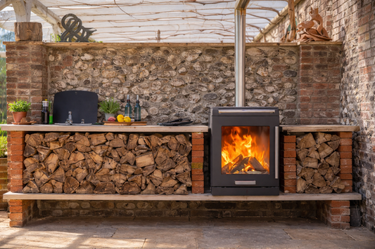 BBQube built in outdoor kitchen grill and heater unit