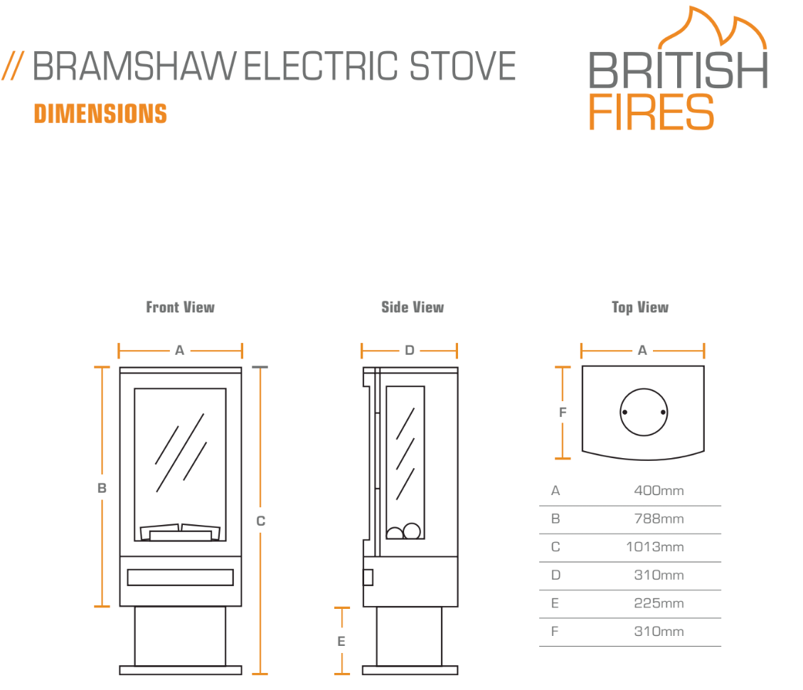 British Fires Bramshaw Contemporary Electric Stove