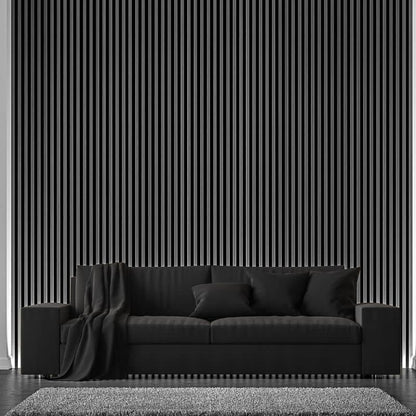 STRIVO Premium Charcoal Acoustic Slat Wall Panel