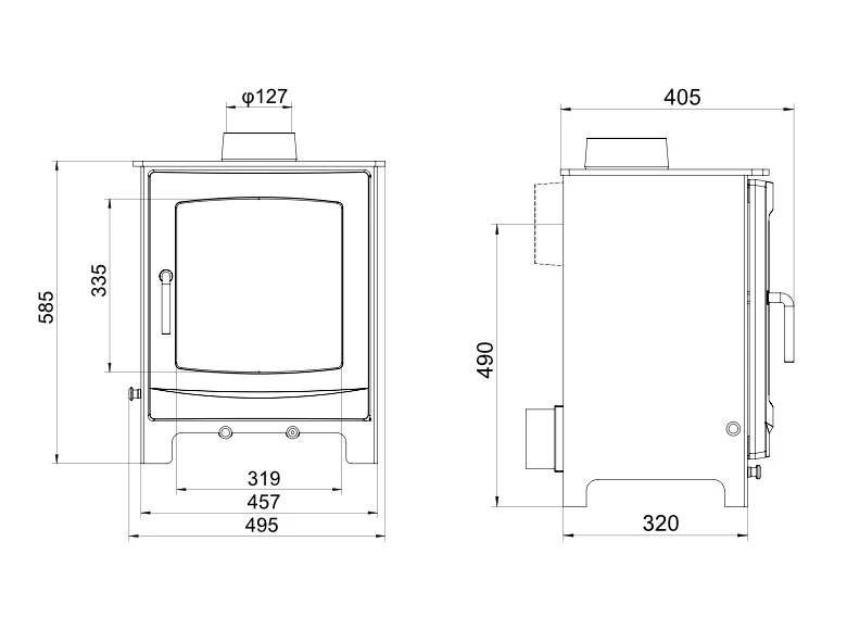 Woodford Turing 5X Wood Burning / Multifuel Ecodesign Stove