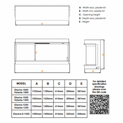 Evonic E-Lectra 1800 Hole in the Wall Electric Fire