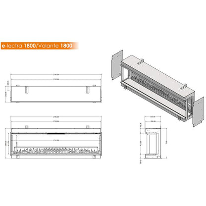 Evonic Volante 1800 Hole in the Wall Electric Fire