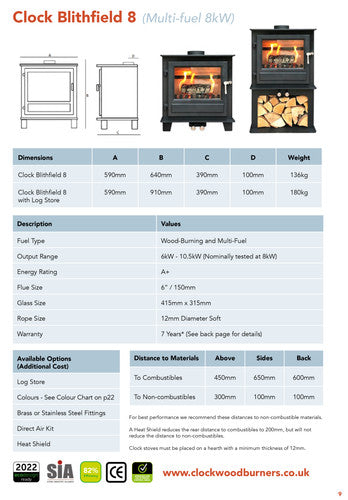 Clock Blithfield 8 Multifuel
