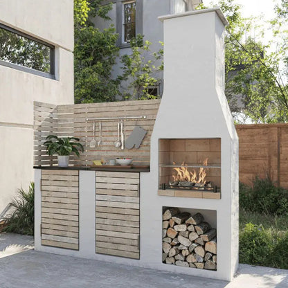 The Hale Outdoor Fireplace Kitchen Package