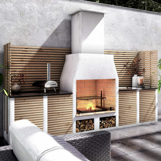 The Kingham Outdoor Fireplace Kitchen Package
