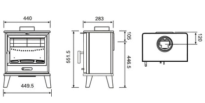 Nevis 5 Edge 5kw Multi-Fuel Eco Defra Approved Stove - FREE HETAS Approved CO Detector