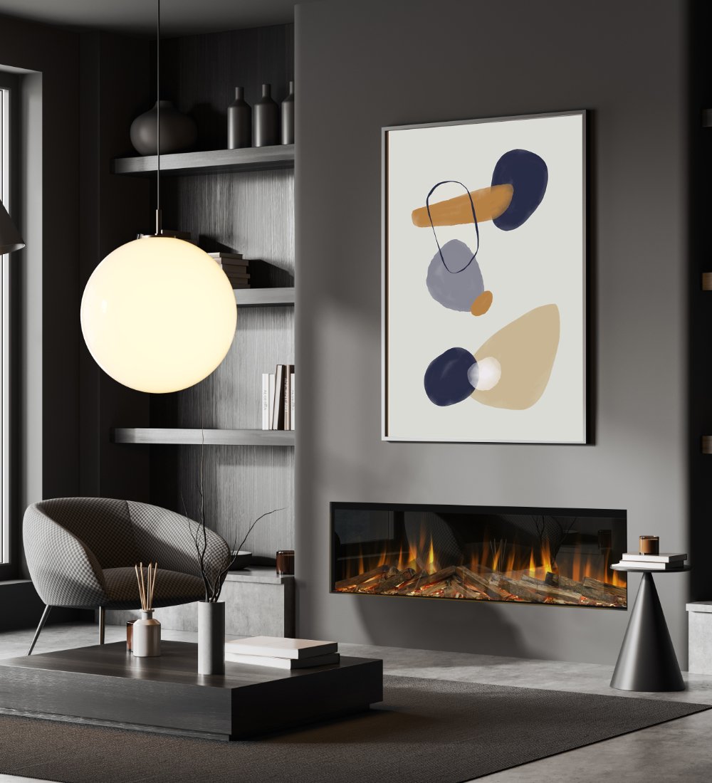 Evonic Slimline 1500 Built In The Wall Media Wall Electric Fire