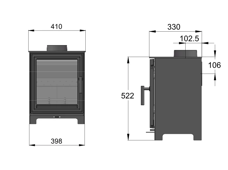 Woodford Pankhurst Medium 5kW Wood Burning Ecodesign Stove